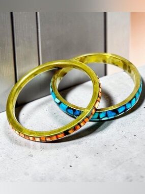 Vintage 1990’S Mosaic Bangles Mosaic Inlay Illusion Bras Bracelet